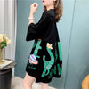 ファッション 切り替え 美人度アップ プリント Tシャツ カットソー＜U-3636＞