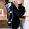 韓国系ハートマークプリントフード付きパーカー三色あり＜U-4143＞