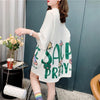 ファッション 切り替え 美人度アップ プリント Tシャツ カットソー＜U-3636＞
