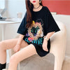 デザイン感 切り替え チャーミング プリント Tシャツ カットソー＜U-3529＞
