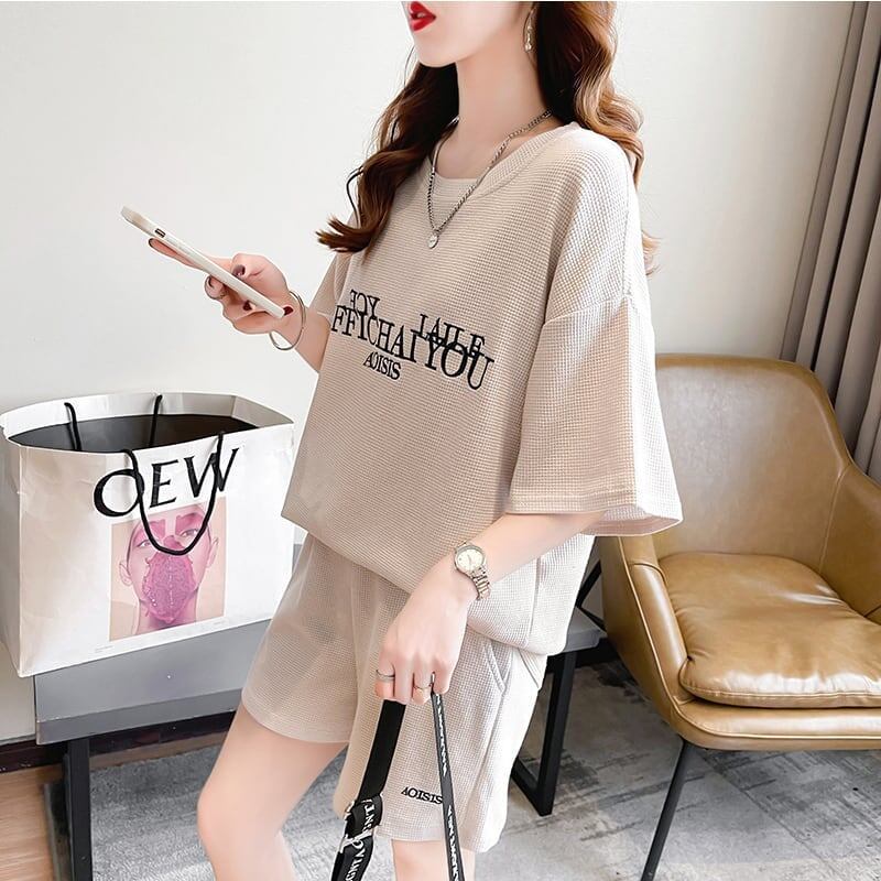 着心地抜群 切り替え 女性力を高める Tシャツ＋ショートパンツ セットアップ＜U-3553＞