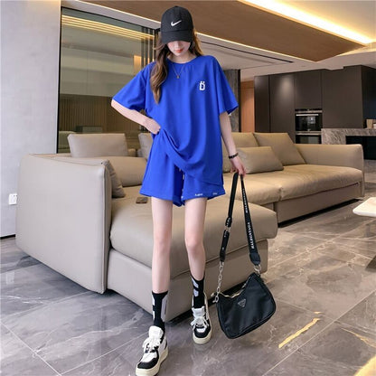 話題沸騰中 カジュアル 肌触り抜群 全3色 半袖 Tシャツ ショートパンツ セットアップ ＜U-8973＞