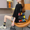 レインボースマイリーファッションオールマッチルーズ半袖Tシャツ<U-2860>