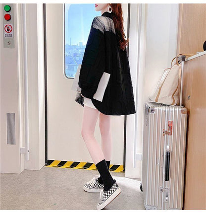 新商品 オシャレ 都市ファッショ デザイン 切り替え 2色選択 コート<U-9098>