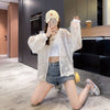 美人度アップ 透け感 カジュアル 日焼け対策 チェック柄 パーカー コート＜U-4996＞