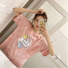 絶対欲しい キュート 話題沸騰中 絞り染め プリント 全2色 半袖Tシャツ<U-8759>
