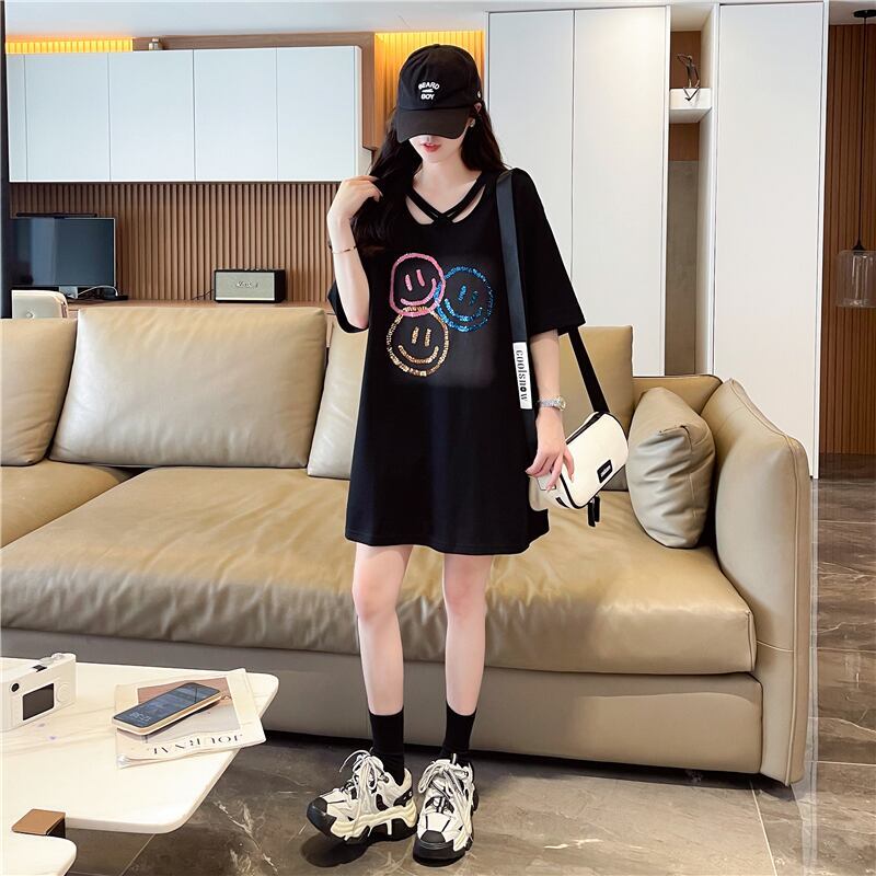 今季マストバイ スウィート 特別デザイン プリント 全2色 半袖Tシャツ<U-8538>