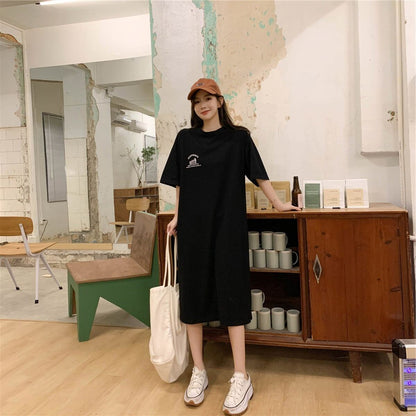 美人度アップ プリント チャーミング Tシャツ カットソー ワンピース＜U-3602＞