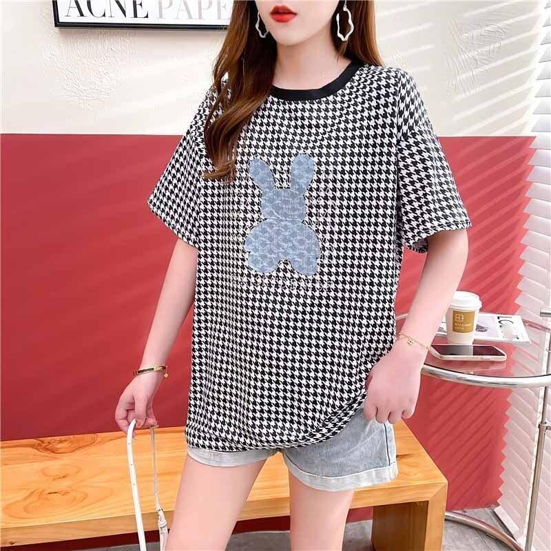 カジュアル 千鳥格子 オシャレ度満点 Tシャツ カットソー＜U-3076＞