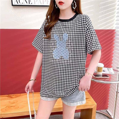 カジュアル 千鳥格子 オシャレ度満点 Tシャツ カットソー＜U-3076＞