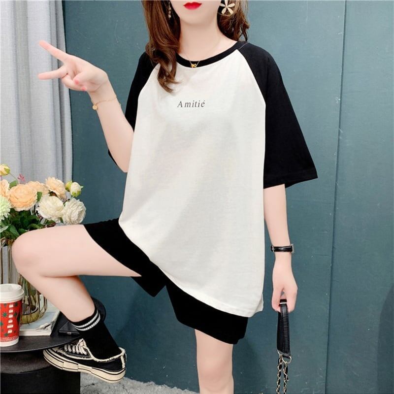 好感度満載 Tシャツ＋ショートパンツ 美感いっぱい セットアップ＜U-3537＞
