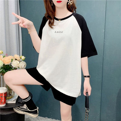 好感度満載 Tシャツ＋ショートパンツ 美感いっぱい セットアップ＜U-3537＞