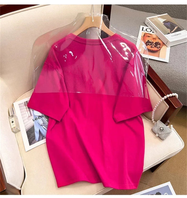 上質なドロップショルダー半袖Tシャツ<U-2978>