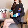 美人度アップ 切り替え ファッション プリント Tシャツ カットソー＜U-3668＞