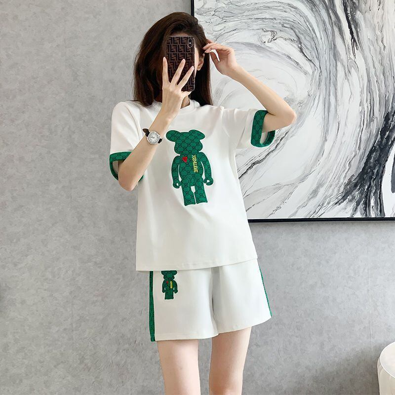 大好評 カジュアル 話題沸騰中 切り替え 全3色 半袖 Tシャツ ショートパンツ セットアップ ＜U-9007＞