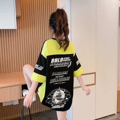 おすすめ 早い者勝ち 絶対流行 カジュアル 2色選択 Tシャツ<U-11582>