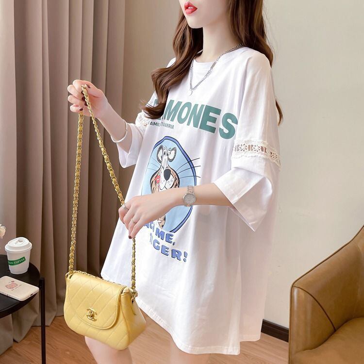 新商品 プリント ファッション ゆったり 全4色 半袖 Tシャツ＜U-11493＞