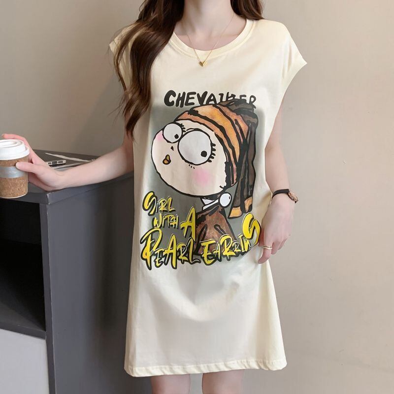 真夏も快適 着心地良い ファッション感満々 プリント全4色 ノースリーブ Tシャツ カットソー＜U-9161＞