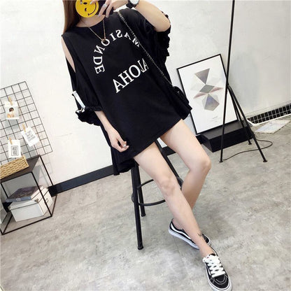 絶対欲しい ゆったり デザイン性抜群 ダブルプリント 2色半袖Tシャツ＜U-9087＞