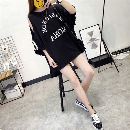 絶対欲しい ゆったり デザイン性抜群 ダブルプリント 2色半袖Tシャツ＜U-9087＞