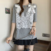 ファッション感満々 ロング丈 ゆったり 2色半袖Tシャツ＜U-10995＞