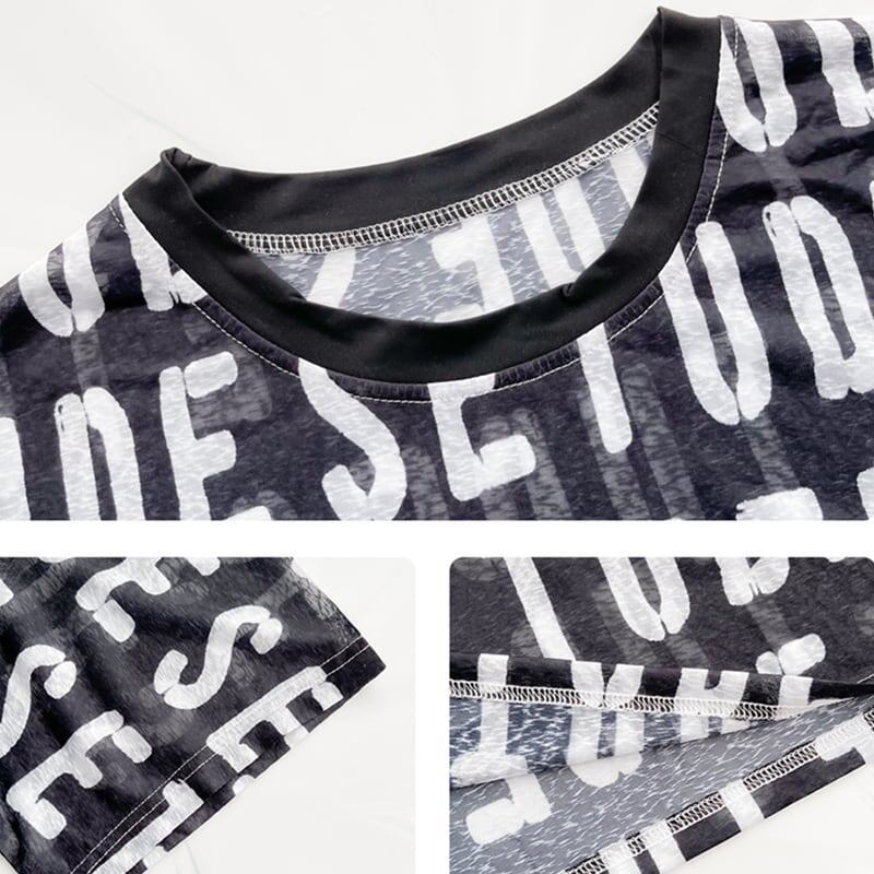 スタイリッシュ 一目惚れ アルファベット Tシャツ カットソー＜isf-3043＞