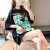 個性的なデザイン 切り替え 一目惚れ プリント Tシャツ カットソー＜U-3400＞