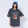 話題沸騰中 ゆったり カジュアル プリント 6色 半袖Tシャツ＜U-8164＞