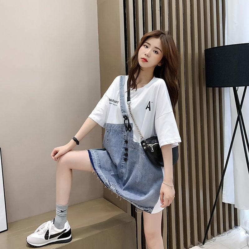 個性的なデザイン 2色選択可 一目惚れ レイヤード風 Tシャツ カットソー＜U-8286＞