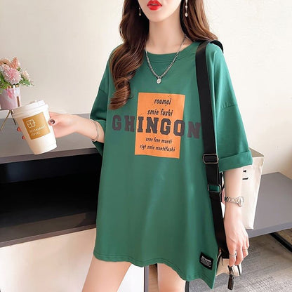 着心地抜群 切り替え 女性力を高める プリント Tシャツ カットソー＜U-3592＞