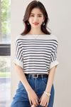 今季マストバイ ファッション カジュアル エレガント Tシャツ<U-6587>