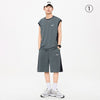売り切れ必至 ファッション 超人気 男女兼用 ノースリーブＴシャツⅹパンツセット全5色<U-8754>