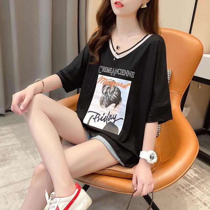 着心地抜群 3色選択可 女性力を高める Vネック Tシャツ カットソー＜U-3094＞