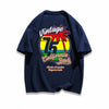 早い者勝ち カジュアル ファッション感満々 ダブルプリント 全5色 半袖Tシャツ<U-9271>