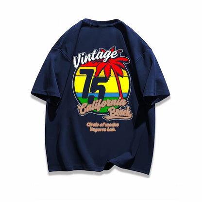 早い者勝ち カジュアル ファッション感満々 ダブルプリント 全5色 半袖Tシャツ<U-9271>