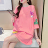 新商品 プリント ファッション ゆったり 全4色 半袖 Tシャツ＜U-11443＞