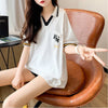 オシャレ度満点 切り替え カジュアル プリント Tシャツ カットソー＜U-3593＞