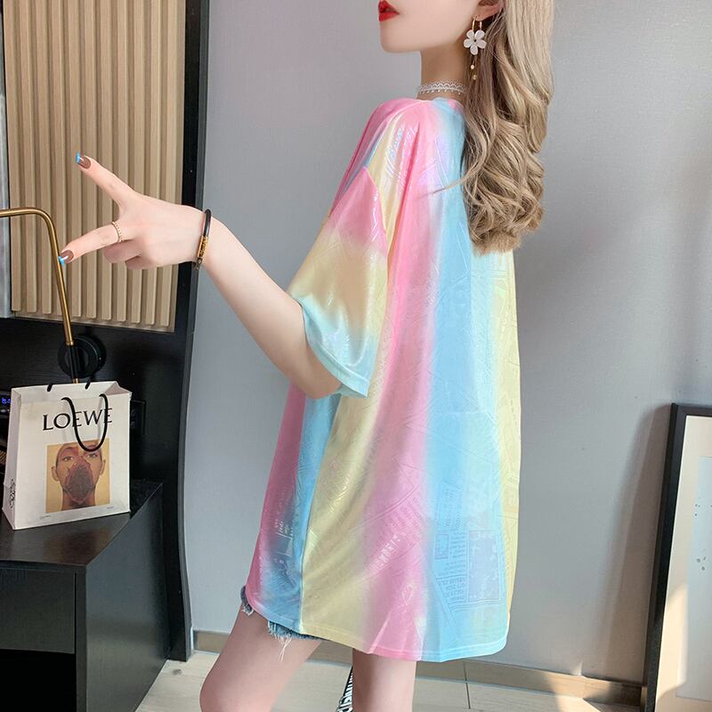 超人気 特別デザイン 着回し力抜群 プリント 2色選択 半袖Tシャツ＜U-8592＞
