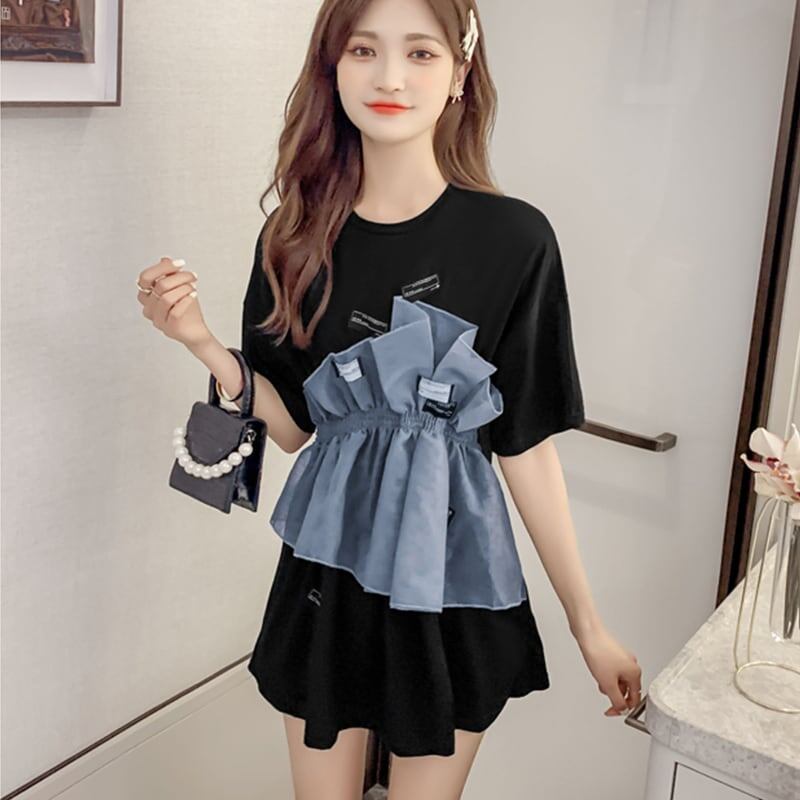 カジュアル 切り替え オシャレ度満点 Tシャツ カットソー＜U-3268＞