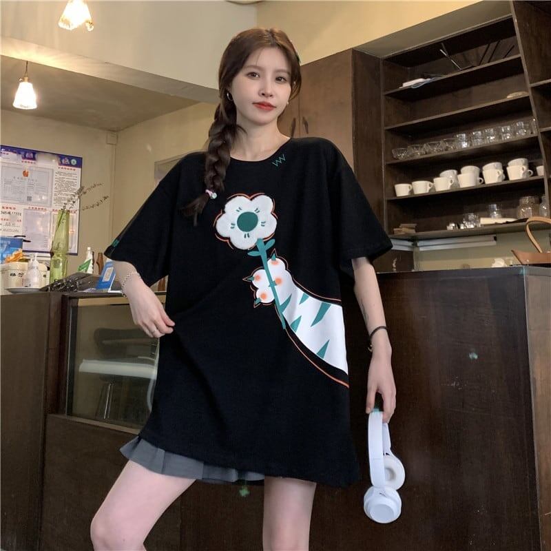 好感度満載 プリント 美感いっぱい Tシャツ カットソー＜U-3313＞