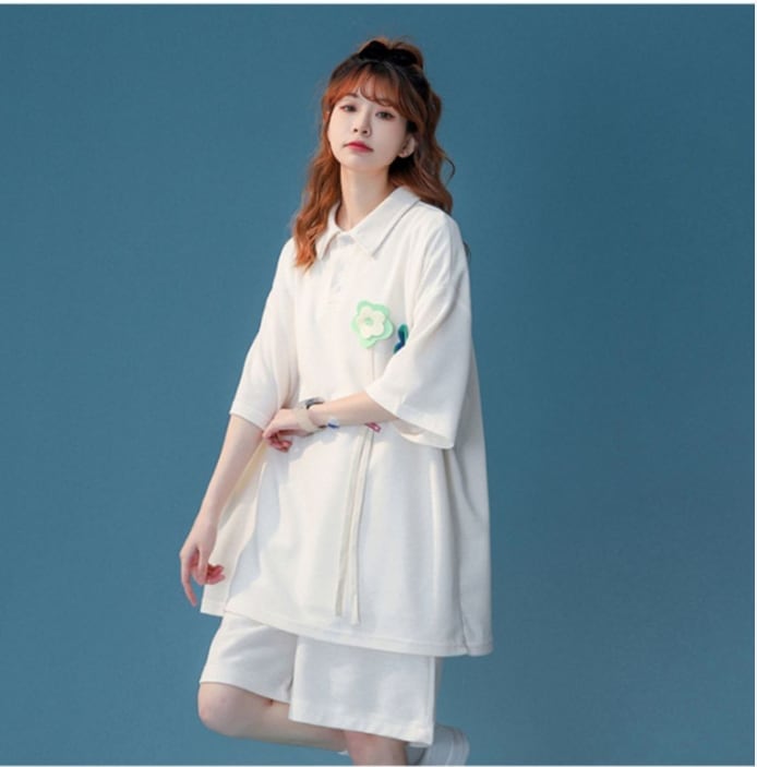 期間限定 ゆったり感アップ ファッション Tシャツ＋ショートパンツ セットアップ＜U-8679＞