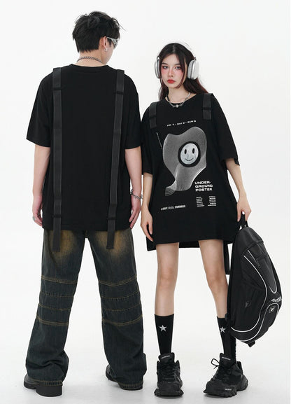 話題沸騰中 特別デザイン スタイルアップ効果抜群 ゆったり 男女兼用 半袖Tシャツ＜U-9060＞