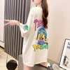 新商品 プリント ファッション ゆったり 全4色 半袖 Tシャツ＜U-11443＞