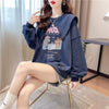 絶対欲しい グラフィックプリント セーラ服の襟 三色 長袖Tシャツトップス<U-4036>