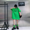 売り切れ必至 ゆったり ファッション感満々 ロング丈 3色半袖Tシャツ＜U-9086＞