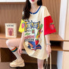 おすすめ アルファベット 個性派 プリントTシャツ ゆったり半袖＜U-8090＞