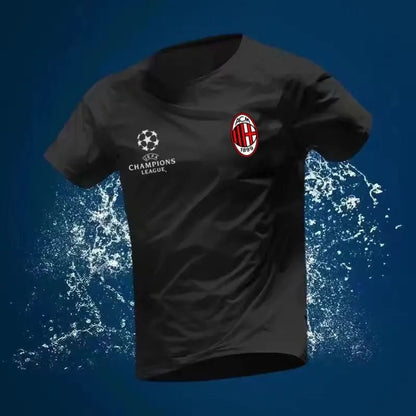 吸汗速乾 スポーツウェア ロゴ入り 半袖 Tシャツ + ハーフパンツ セットアップ U-13153