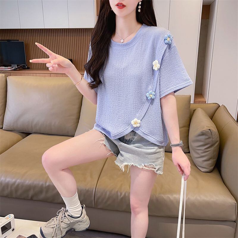 超人気 シンプル 好感度UP スウィート 3色選択 半袖Tシャツ＜U-8579＞