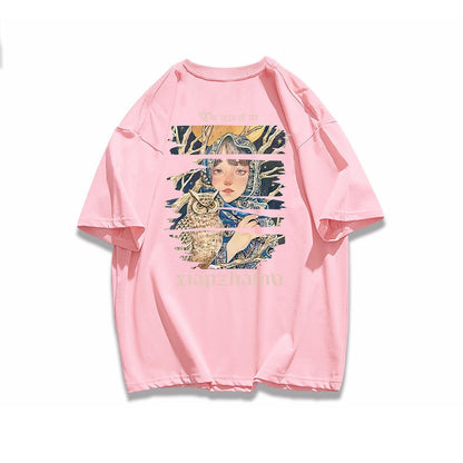 ポップなプリントが夏に映えるプリントTシャツ 半袖 全8色 Tシャツ <U-9252>