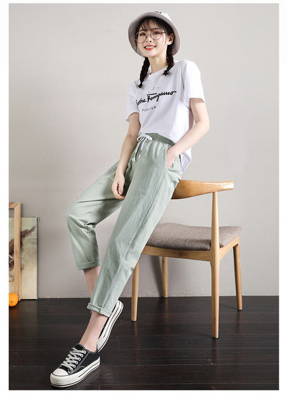 定番シンプル  ファッション ゆったりパンツ<U-6541>